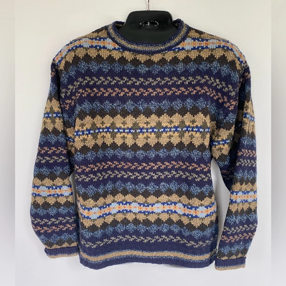 American Eagle Limited Edition Fair Isle Wool Silk Blend Sweater Men’s L
